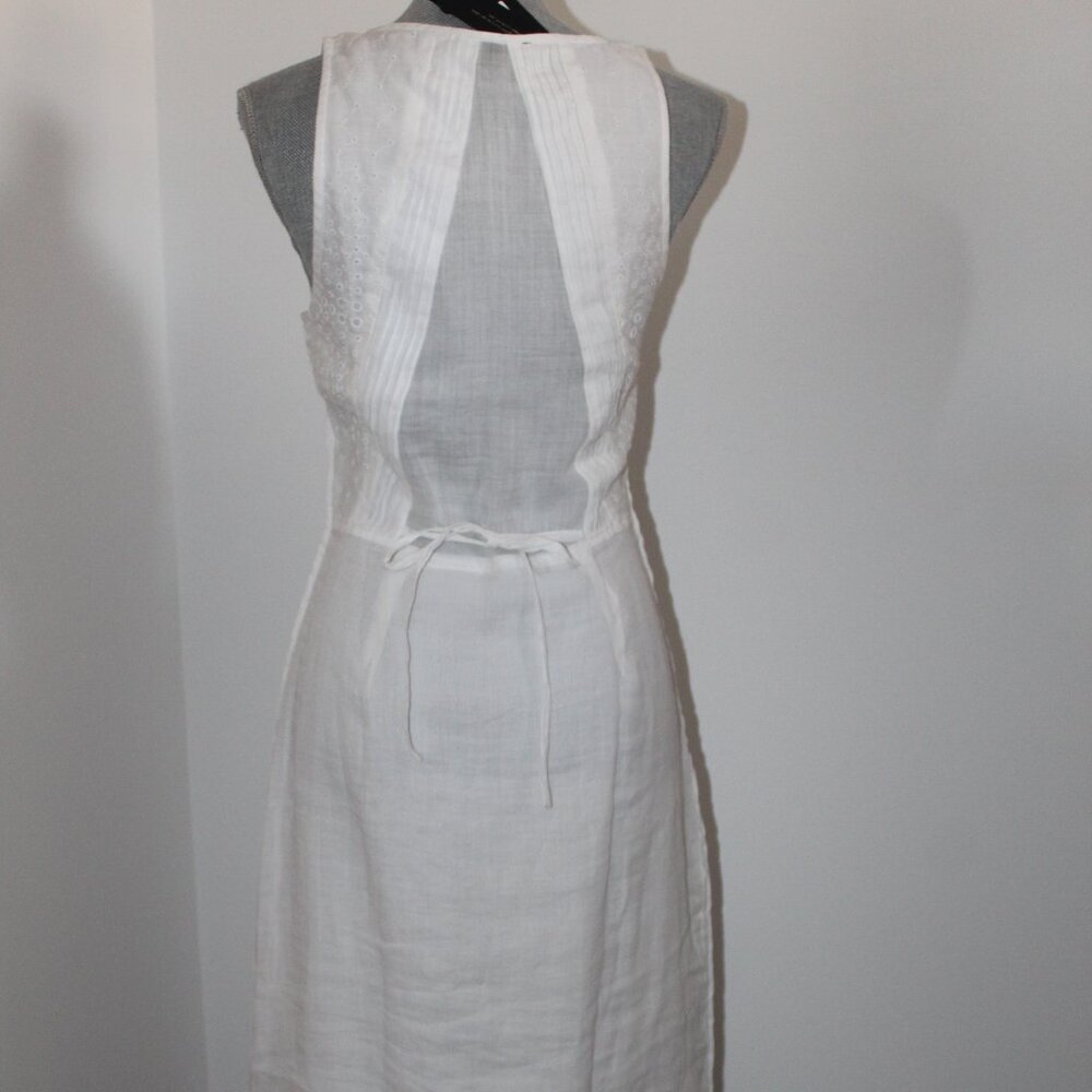 rag & bone Cream Lace-Trim Button-Front Midi Dress - Picture 5 of 8